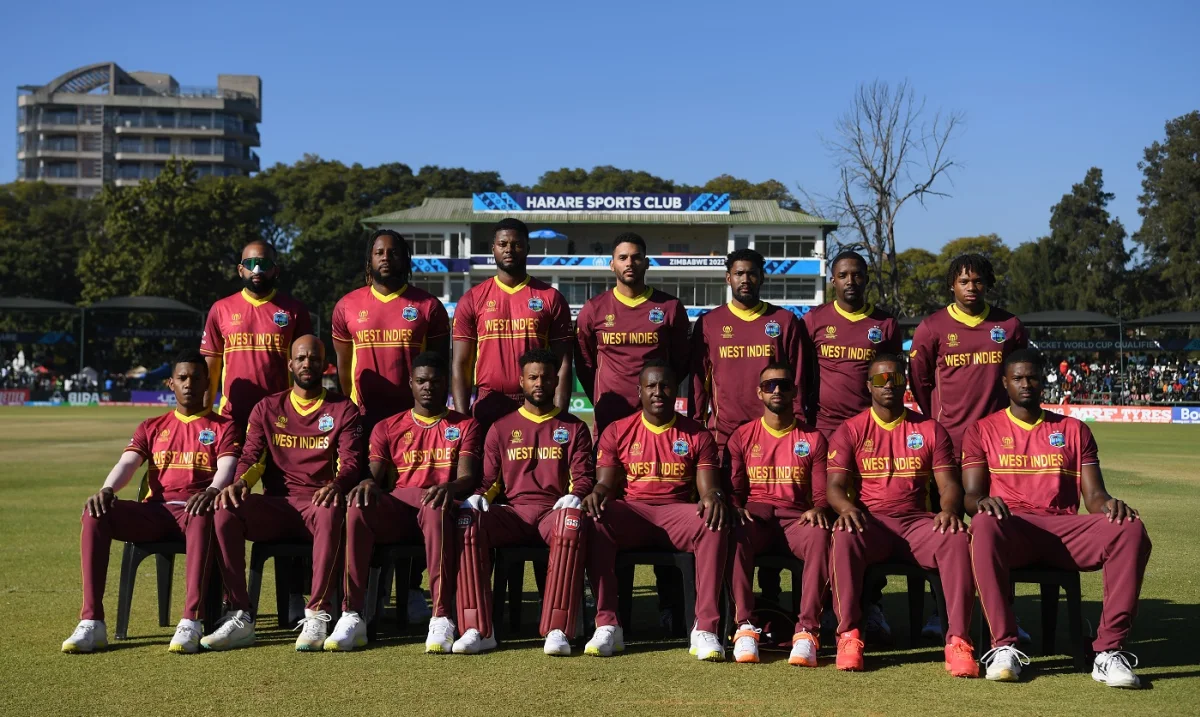 Photoshoot of West Indies team before the start of the play at Harare Sports Club.