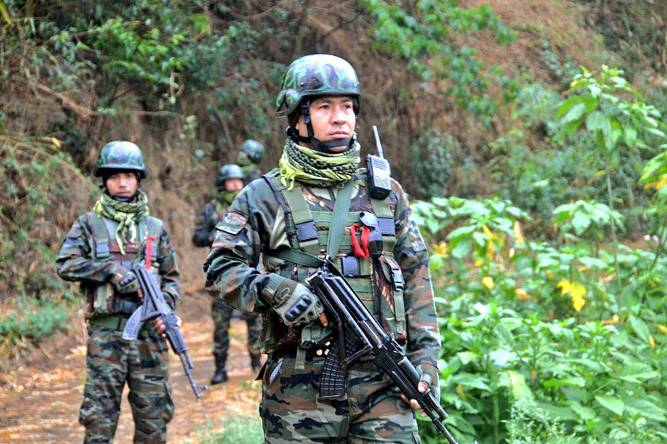 The Assam Rifles and army men patrolling in Manipur