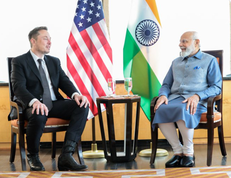 Tesla CEO Elon Musk meets Indian Prime Minister