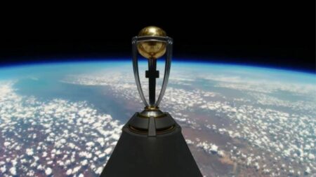 ODI World Cup Trophy Launched into Stratosphere