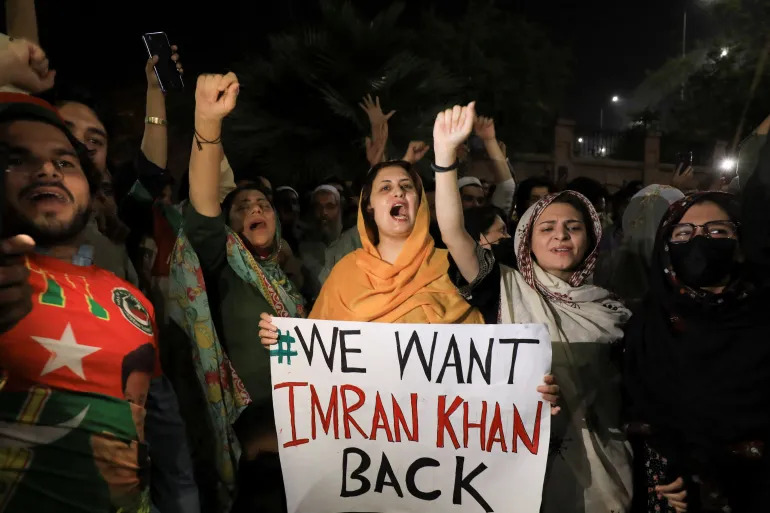 Imran Khan Supporters During a Rally in 2022. Pic: Reuters.