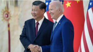 China's President Xi Jinping with US President Joe Biden