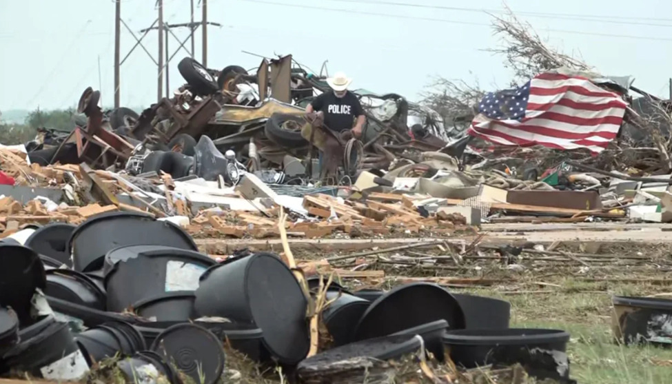 Aftermath of a Texas tornado