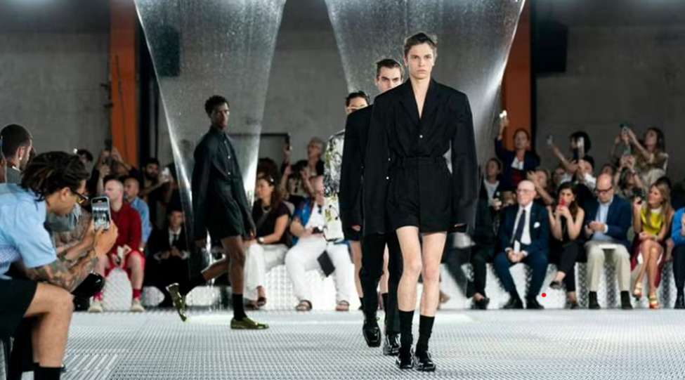 Fashion enthusiasts attending Milan Men's Fashion Week