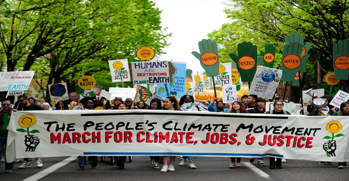 People marching for the Climate's Movement.