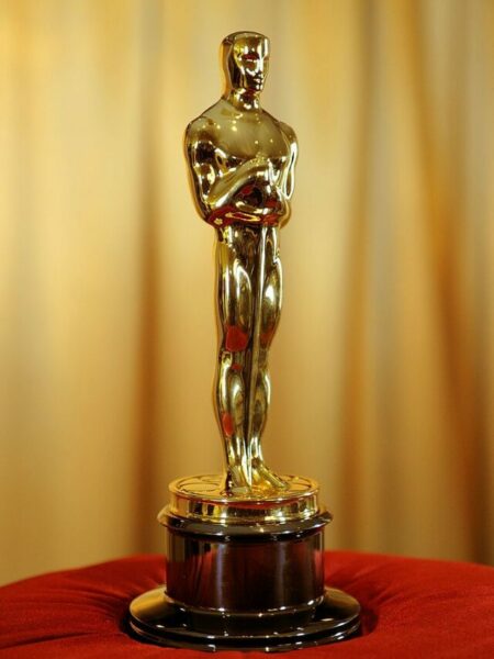 Overview of the Oscar statue at _Meet the Oscars_ at the Time Warner___