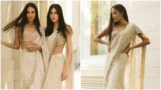 Lisa Haydon and sister twinning in elegant sarees - Asiana Times