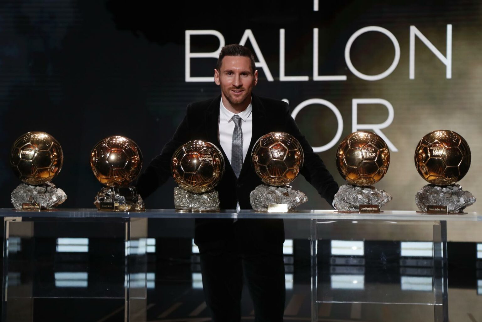 Messi after winning his 6th Ballon d'Or