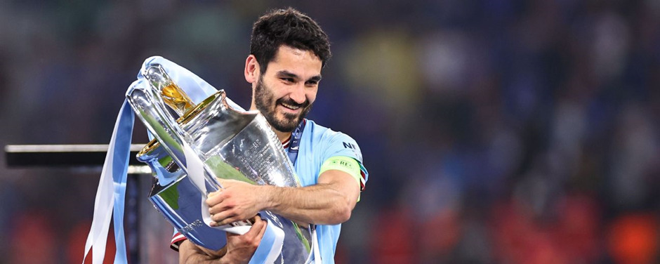 Barcelona-target Gundogan with the UCL trophy