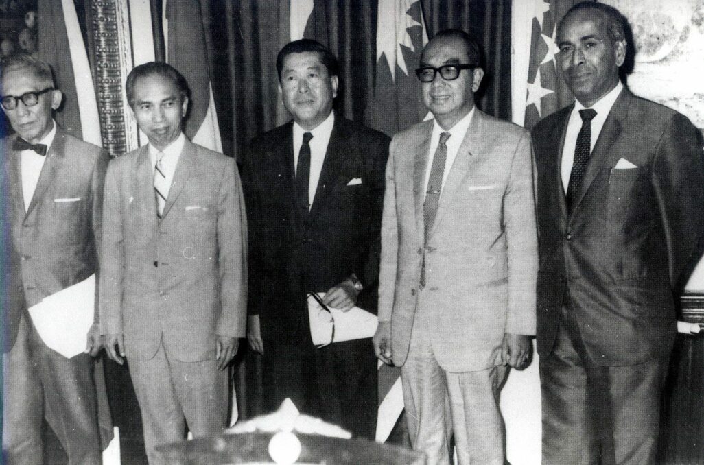 Signing of the Historic Bangkok Declaration that created ASEAN by its five founding members. (Image Source - Cambodia News English)