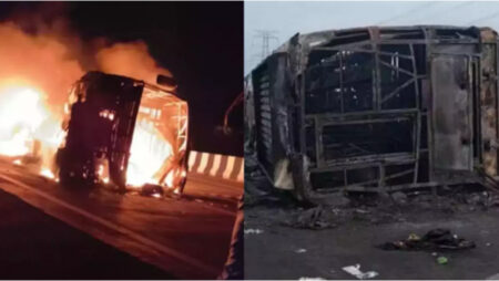 Bus catches fire on Maharashtra expressway: 25 people died - Asiana Times