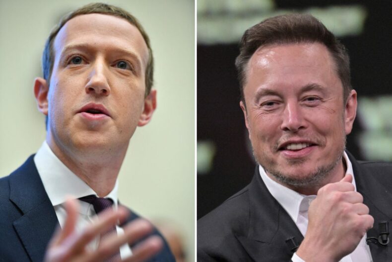Meta Founder Mark Zuckerberg and Twitter Owner Elon Musk