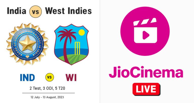 India v West Indies Series Live Broadcast on Jio Cinema free.