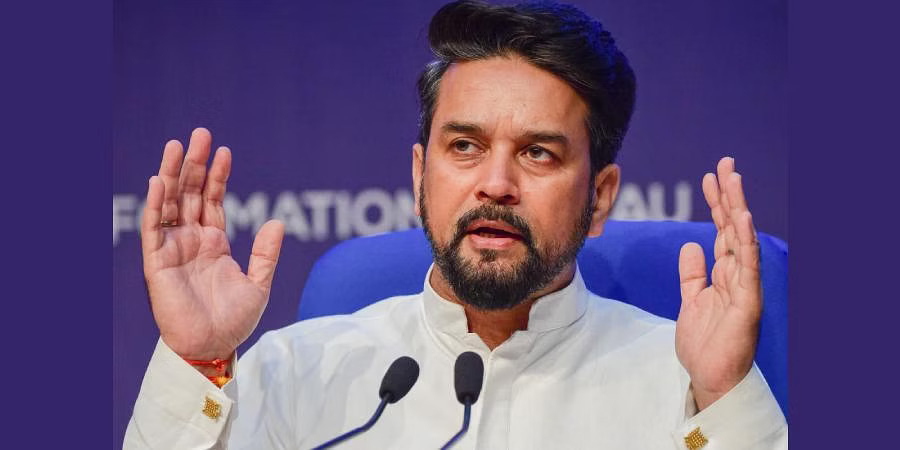Union Minister for Information and Broadcasting and Youth Affairs Anurag Thakur  PNG.