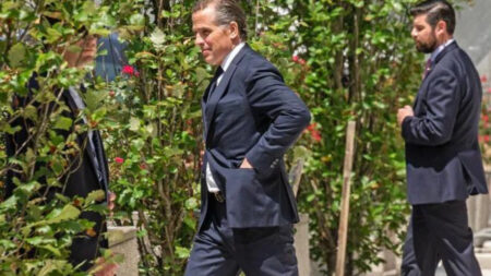 Hunter Biden leaves the J. Caleb Boggs Federal Building in Wilmington after the hearing regarding his criminal tax case