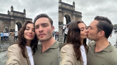 Amy Jackson and Ed Westwick kiss