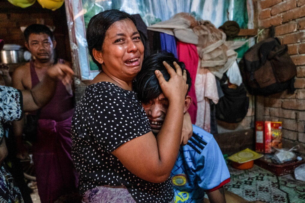 Family Members Mourn After Junta Coup a members death in protests in Yangon, Myanmar
