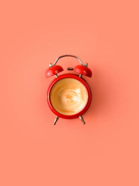 Wake up alarm coffee concept