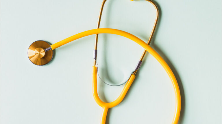 a yellow stethoscope