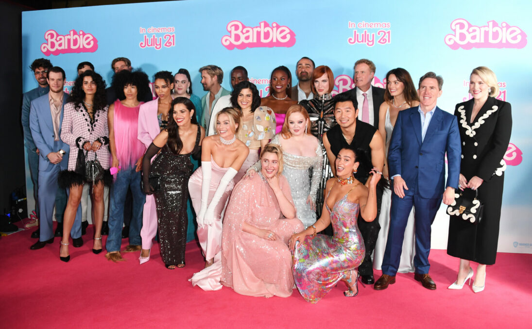 Cast of Barbie (2024) at London, England.