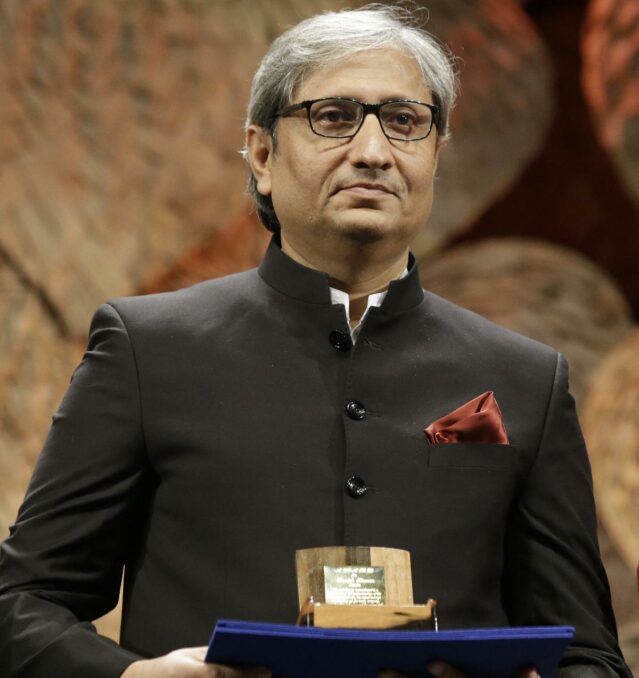 Ravish Kumar receiving awards