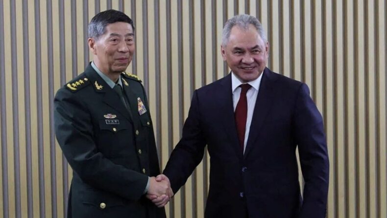 Chinese Defense Minister Li Shangfu held a meeting with his Russian counterpart Sergei Shoigu during a security conference in Moscow.