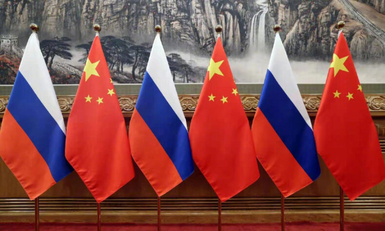 Russia China Flags: Sign of Diplomacy