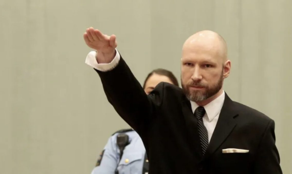 In 2017, during a hearing at Telemark prison in Skien, Norway, Anders Behring Breivik made a Nazi salute by raising his right hand while in the Borgarting Court of Appeal.
Breivik was sentenced to serve 21 years in prison, which can be extended if he remains a threat to society. Amid this sentence, he is now suing the Norwegian state for allegedly violating his human rights by subjecting him to "extreme isolation." 


