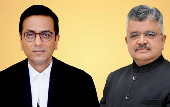 CJI D Y Chandrachud and Solicitor Tushar Mehta