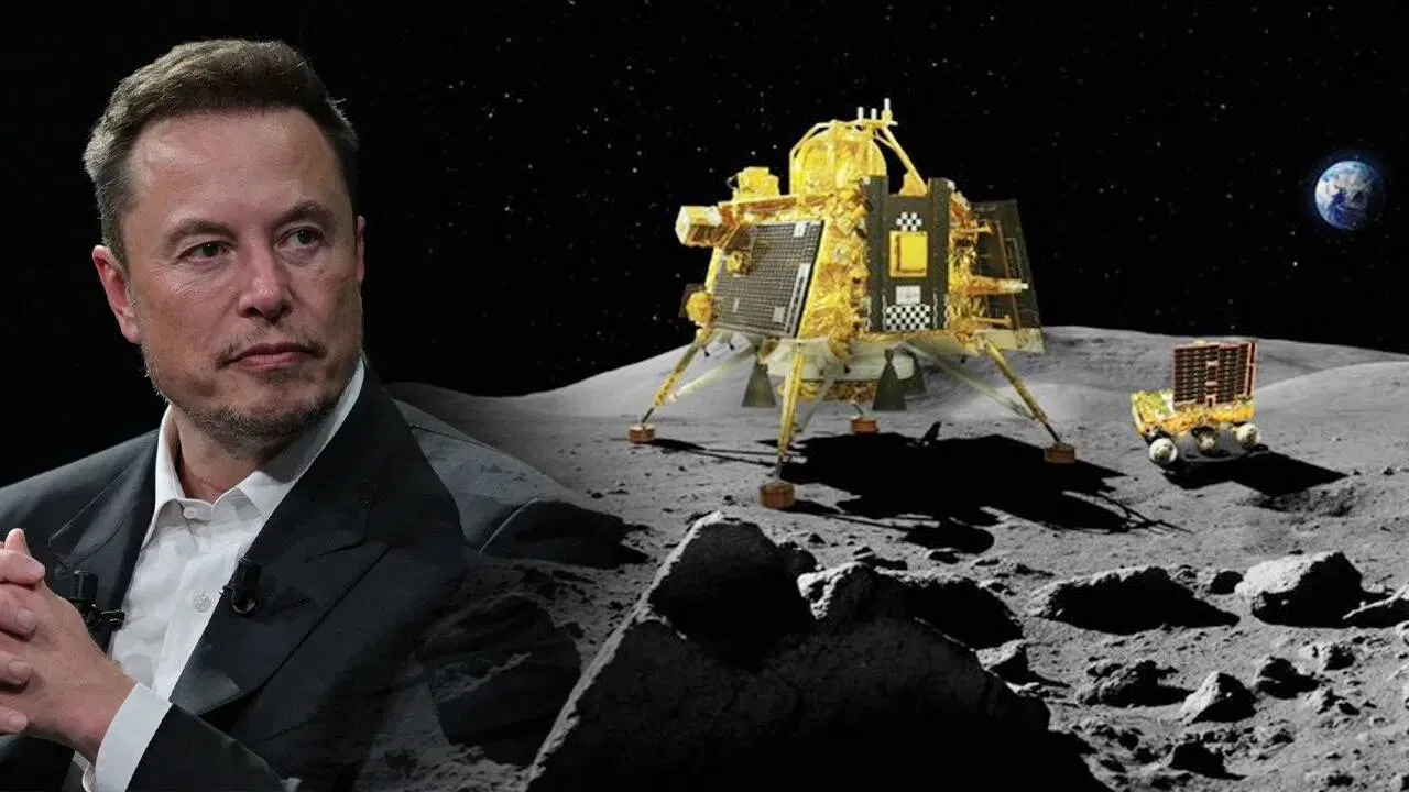 Elon Musk statement on Moon mission gratitude on India's achievement