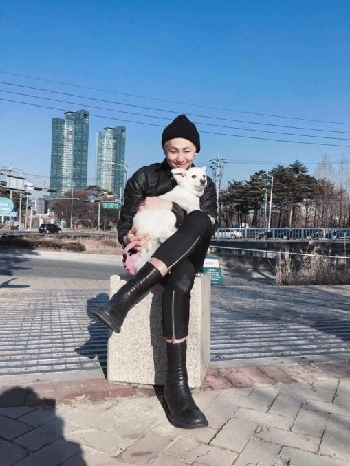 BTS' RM with dog Moni
