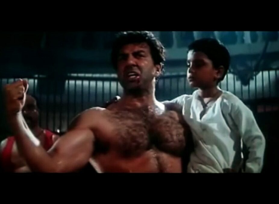 Sunny Deol in a fighting sequence from the movie 'Ghatak'