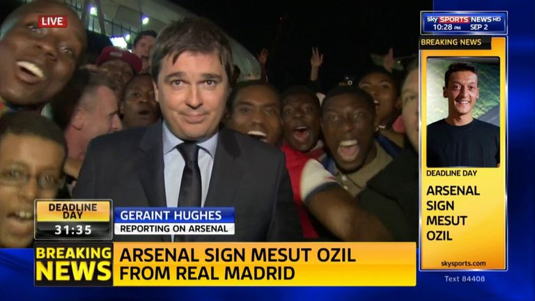 Mesut Ozil Transfer to Arsenal is one of the most famous deadline day deals

                                                                     (Image source: Sky Sports) 