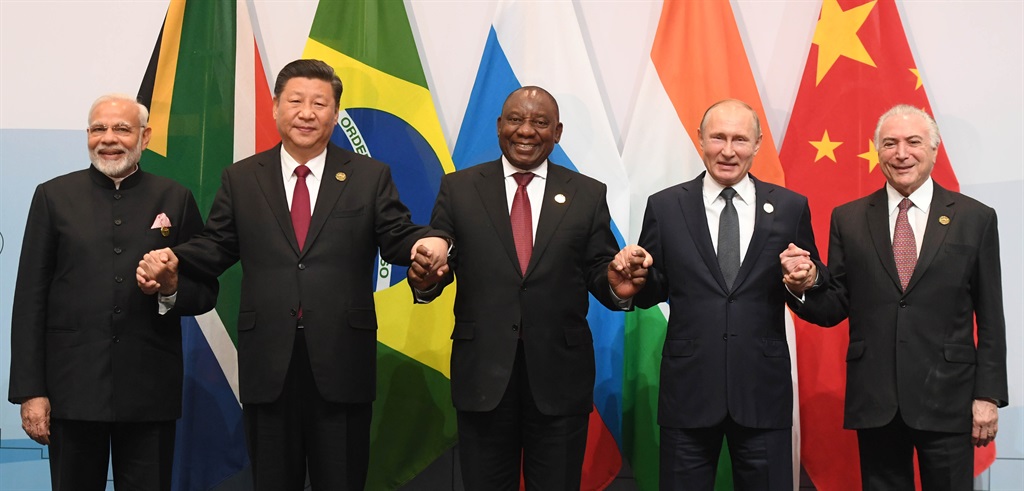 Leaders of BRICS member nations.