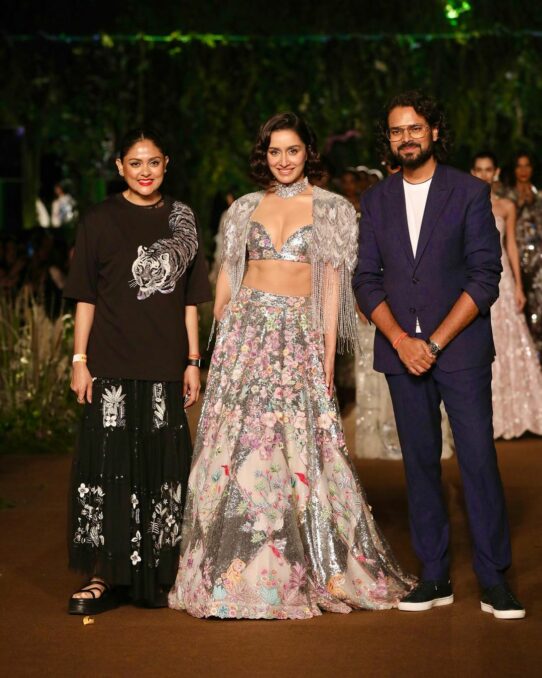 Rahul Mishra at the Indian Couture Week along with his showstopper Shraddha Kapoor
