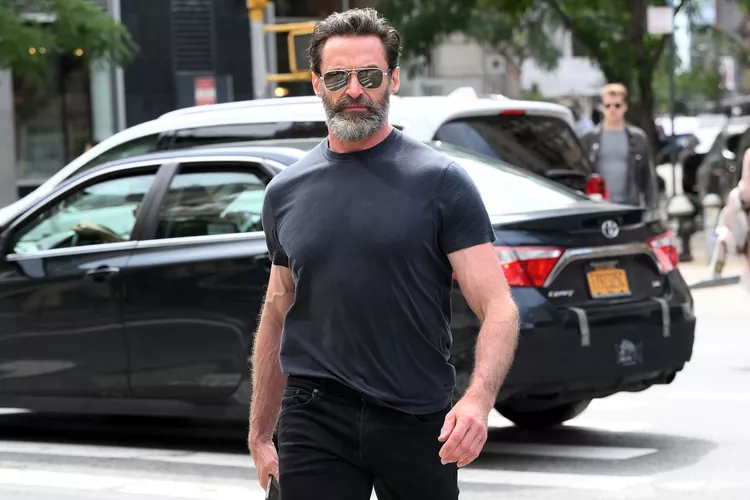 Hugh Jackman taking a stroll after his separation from his wife
