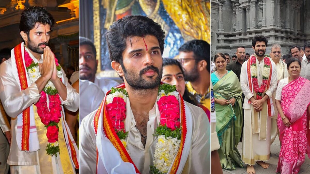 Vijay Deverakonda, along with his family and a few members of the film's team, visited the Yadadri Temple