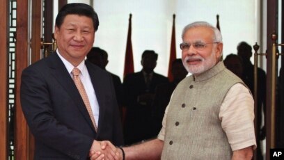 Narendra Modi with  Xi Jinping  