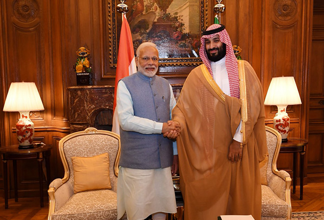 Prime Minister Narendra Modi and Saudi Arabia’s crown Prince Mohammed bin Salman Al Saud (popularly known as MBS) 