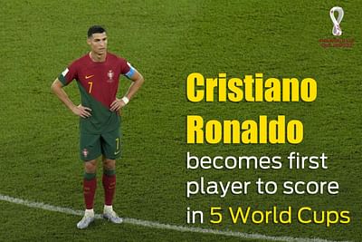 Cristiano Ronaldo first player to score in 5 world cups
