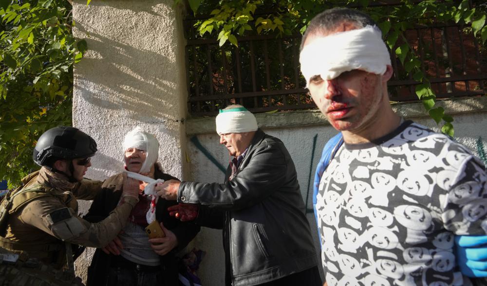 men injured by missile in ukraine kyiv.