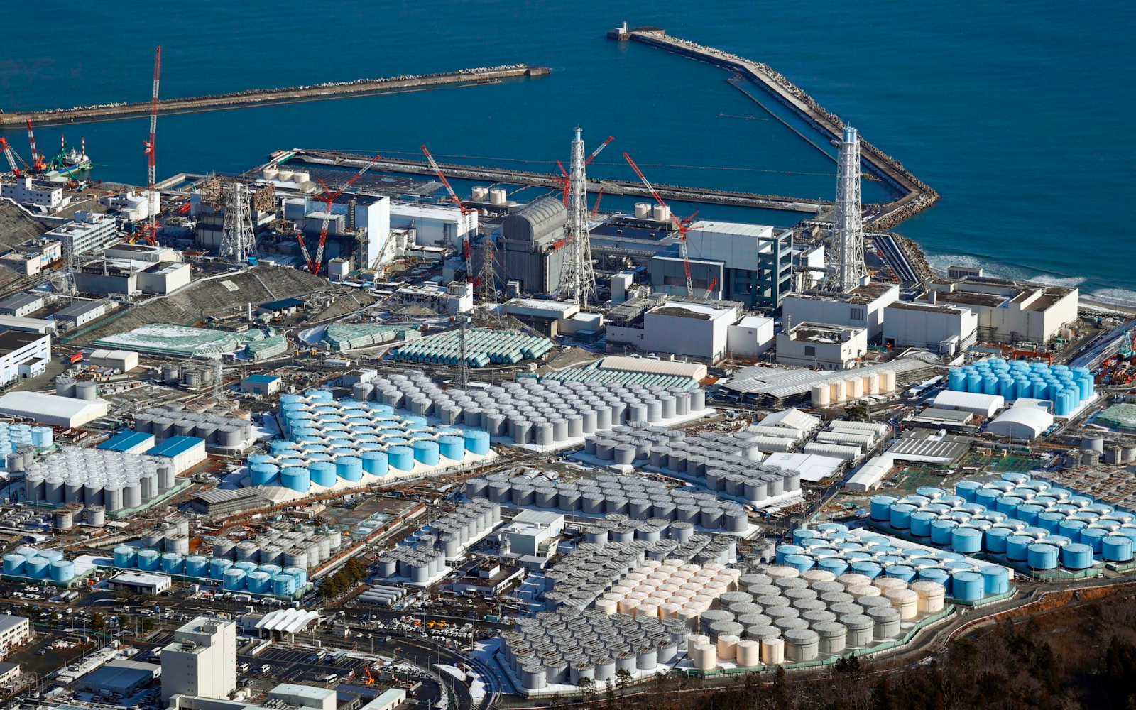 china-seoul ; fukushima nucear water storage aerial view
