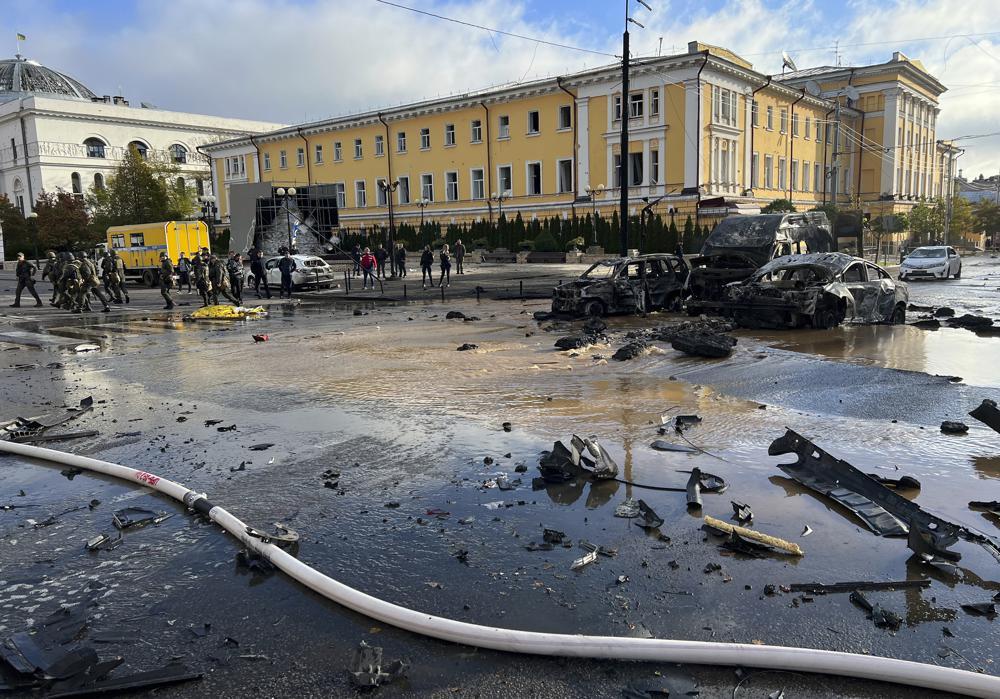 kyiv, ukraine hit by missile