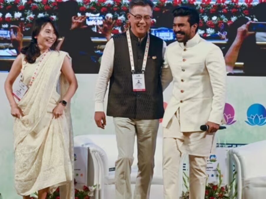 Ram Charan Dancing with South Korean Ambassdor