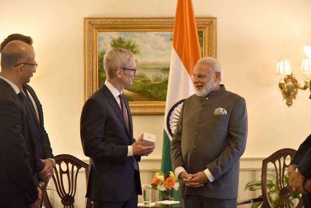 CEO Tim Cook with PM Modi
