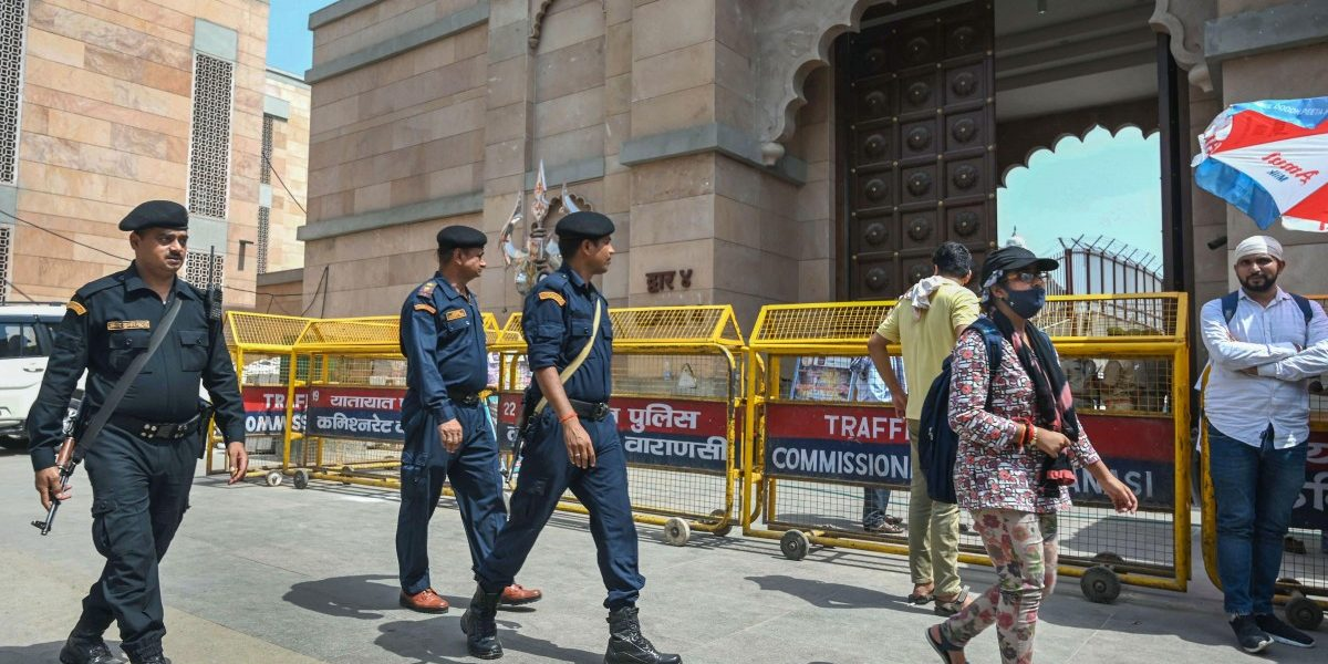 Security forces outside the Gyanvapi Mosque