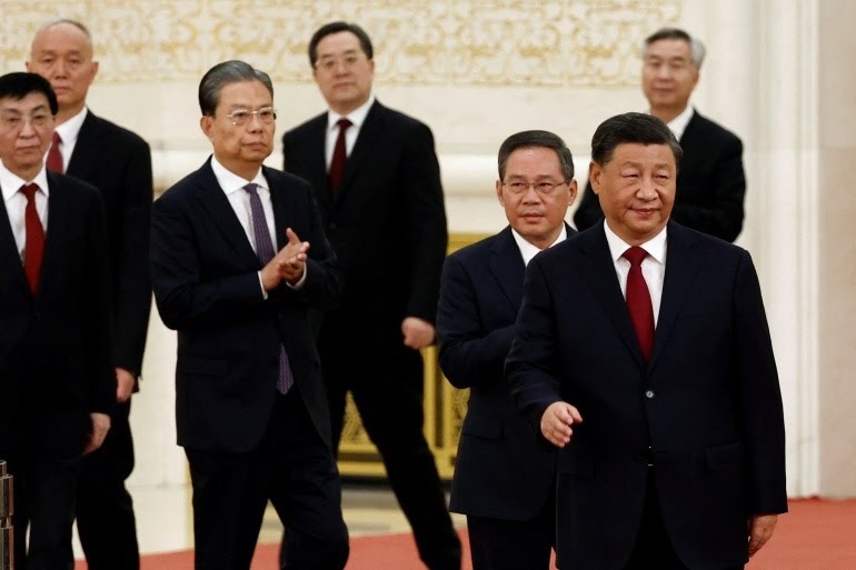 China's President Xi Jinping and his 6 allies in Politburo Standing Committee
