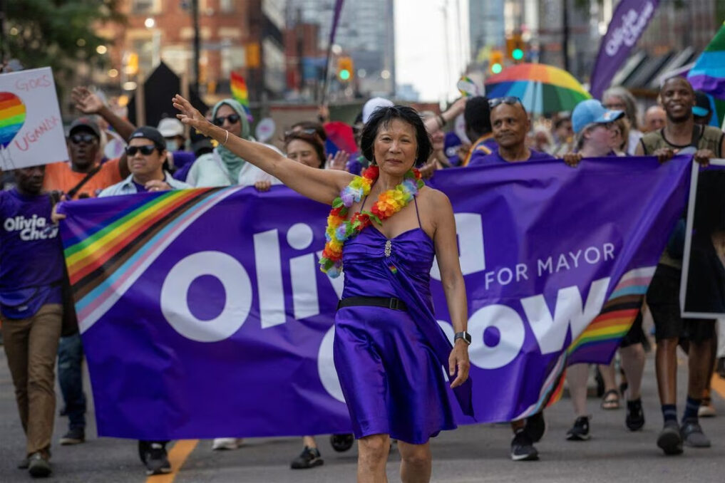 Ms. Chow, campaigning for the mayoral elections of Toronto