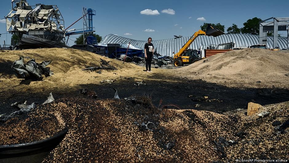 Russian drones carried out attacks that resulted in the destruction of grain warehouses located at ports in Ukraine