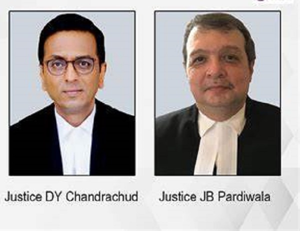 The two Judges bench presided by Chief Justice D.Y. Chandrachud and Justice Pardiwala